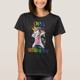 T-shirt Opa de l'anniversaire garçon Dabbing Unicorn Party