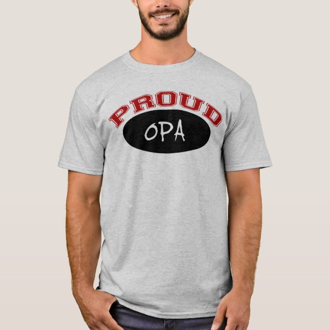 T-shirt Opa fier (noir et rouge) (Devant)