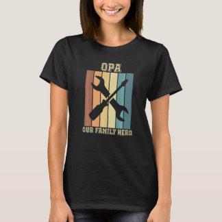 T-shirt Opa Our Family Hero Vintage Rainbow Tools