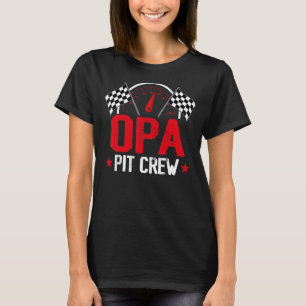 T-shirt Opa Pit Crew Race Voiture Anniversaire Fête Coutur
