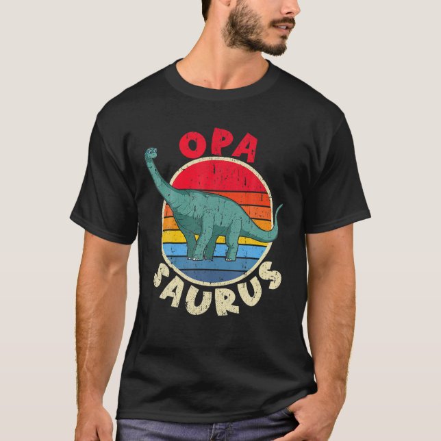 T-shirt Opa Saurus I Brachiosaurus Diplodocus I Mat de fam (Devant)