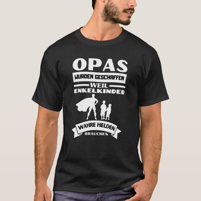 T-shirt Opas, Min Opa ist ein supervisé (Devant)