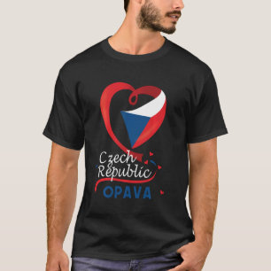 T-shirt Opava République Tchèque Drapeau Cardiaque Lion Ti
