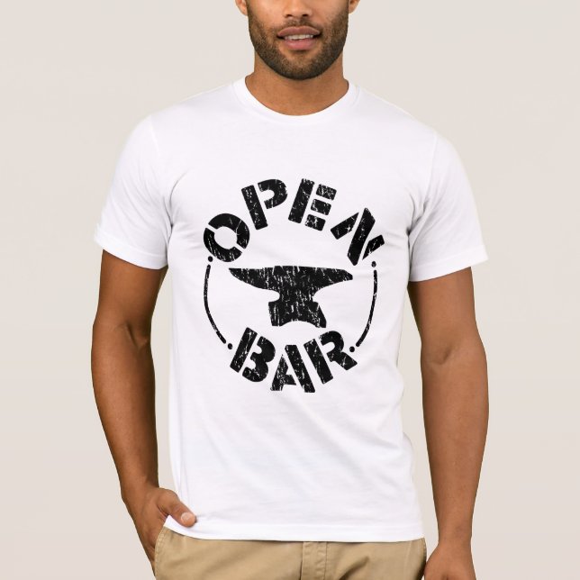 T-SHIRT OPEN-BAR-BLACK (Devant)