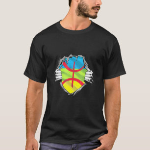 T-shirt Open Chest Amazigh Drapeau Berber Heart Tamazight