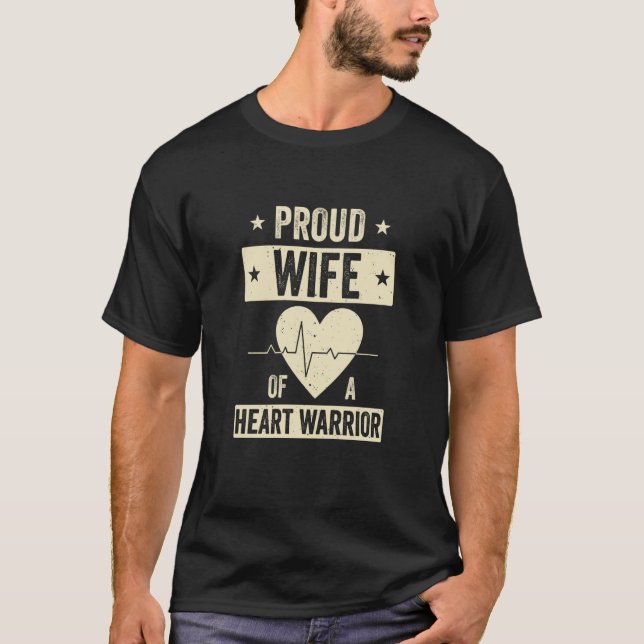 T-shirt Open Heart Surgery CHD Transplant Wife of a Heart  (Devant)