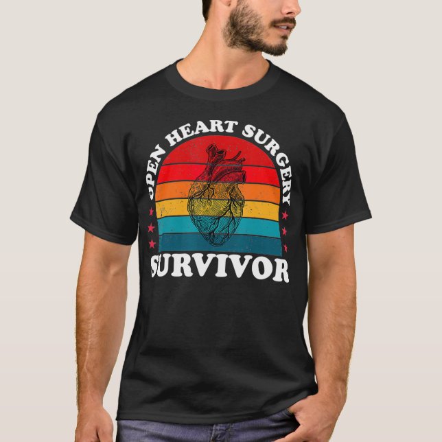T-shirt Open Heart Surgery Heart Attack Survivor Recovery  (Devant)
