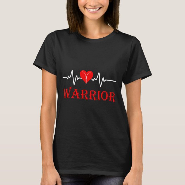 T-shirt Open Heart Surgery Recovery Survivor Heart Warrior (Devant)