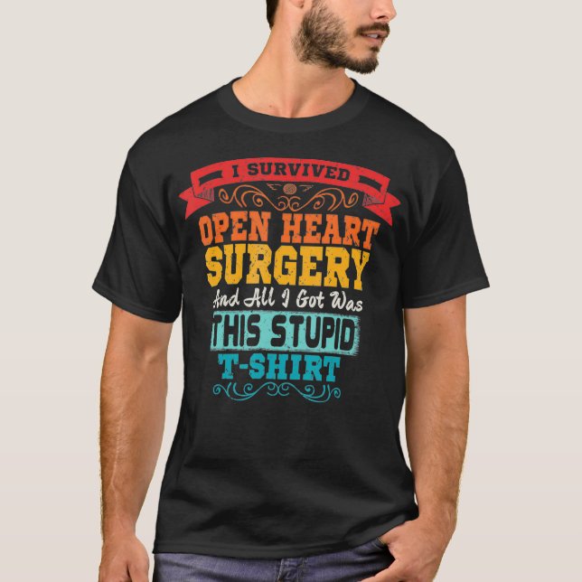 T-shirt Open Heart Surgery Shirt Survivor Post Attack Reco (Devant)