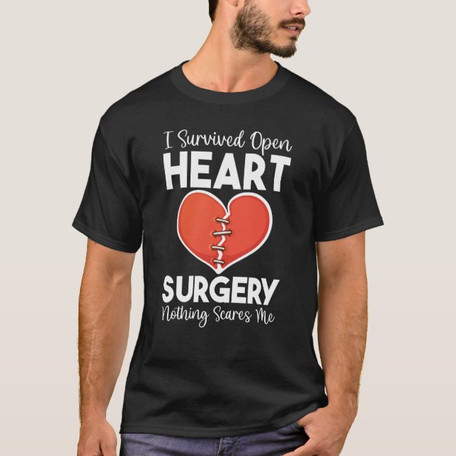 T-shirt Open Heart Surgery Transplant Nothing Scares Heart (Devant)