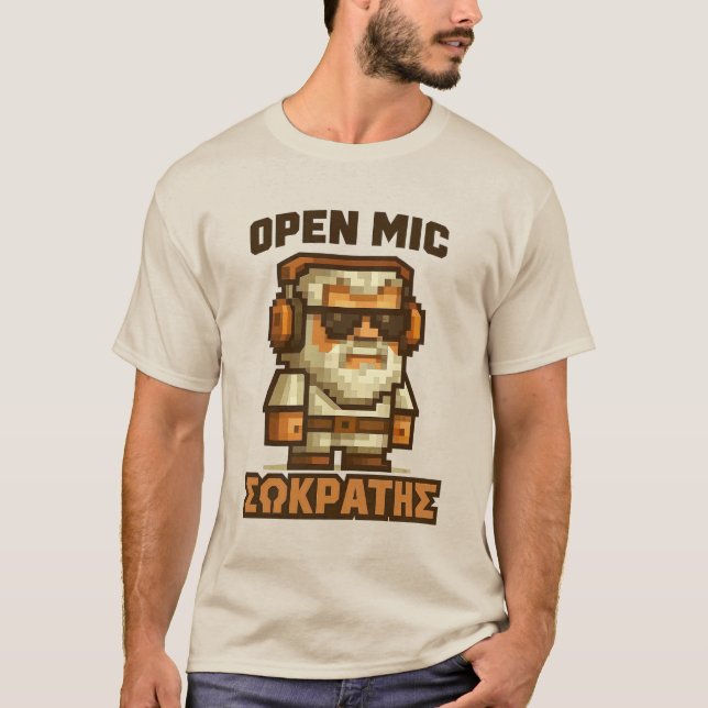 T-shirt Open Mic Socrates (Greek) (Devant)