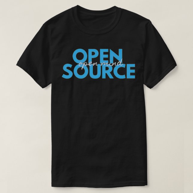 T-shirt Open source, Open Mind Light Blue Premium (Design devant)
