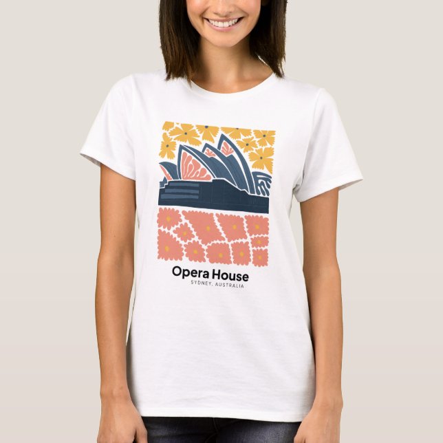 T-shirt Opera House Sydney Australie voyage art floral (Devant)