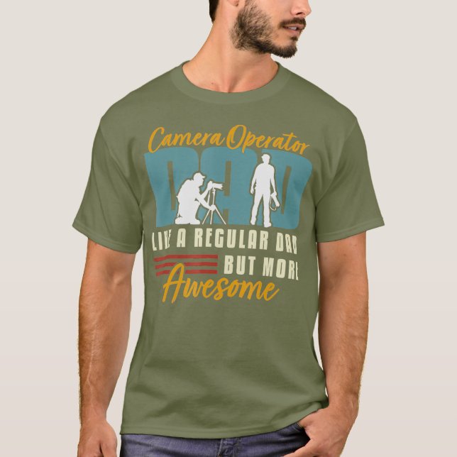 T-shirt Opérateur de caméra Retro Films Papa (Devant)