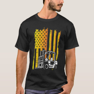 T-shirt Opérateur de chariot élévateur à drapeau amér