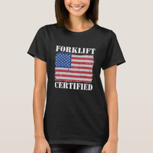T-shirt Opérateur de chariot élévateur de drapeau américai