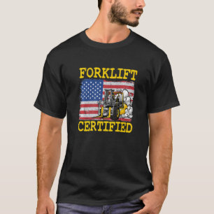 T-shirt Opérateur de chariot élévateur de drapeau américai