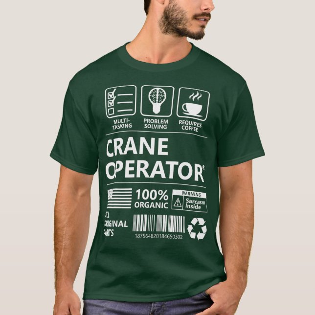 T-shirt Opérateur de grue Drôle cadeau (Devant)