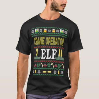 T-shirt Opérateur de grue Elf Drôle cadeau de Noël