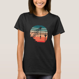 T-shirt Opérateur de grue tour rétro Construction Vintage