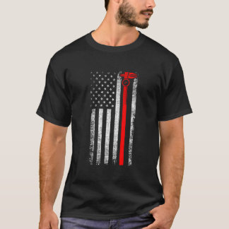 T-shirt Opérateur de machine Cnc patriotique Drapeau améri