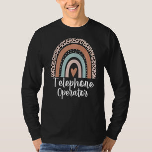 T-shirt Opérateur de téléphone Rainbow Leopard Coeur Appré