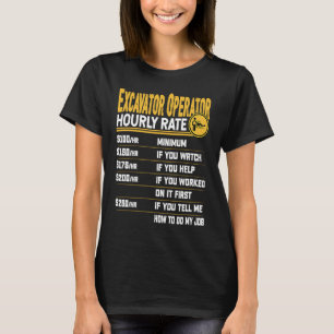 T-shirt Opérateur d'excavateur Taux horaire Équipement lou
