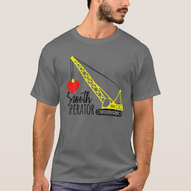 T-shirt Opérateur lisse Tracteur Construction Coeur Bulldo (Devant)