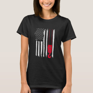 T-shirt Opérateur mobile crane Distressed Usa Flag