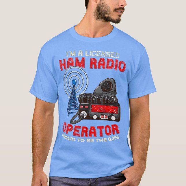 T-shirt Opérateur Radio Ham Autorisé - Radio Ham (Devant)