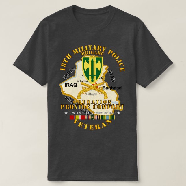 T-shirt Opération Fournir le confort 18e brigade PM avec C (Design devant)