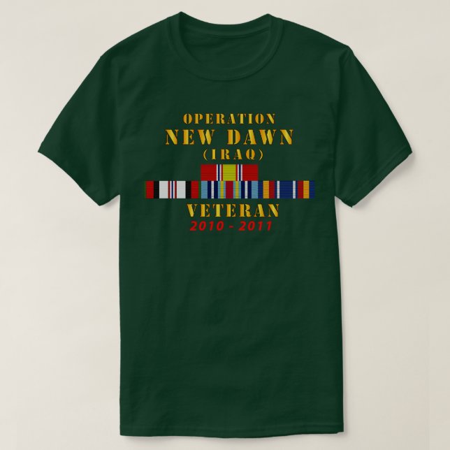 T-shirt Opération Nouvelle Dawn Service Ribbon Bar w GWT I (Design devant)