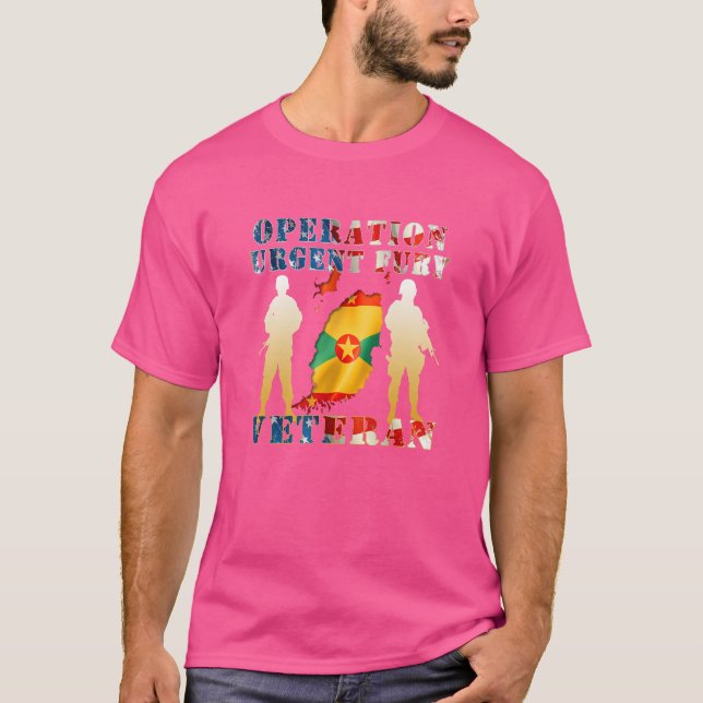 T-shirt Opération Urgent Fury Combat Vétérinaire Grenade (Devant)