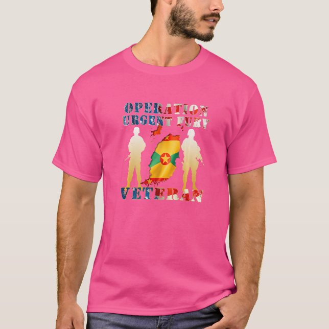 T-shirt Opération Urgent Fury Combat Vétérinaire Grenade (Devant)