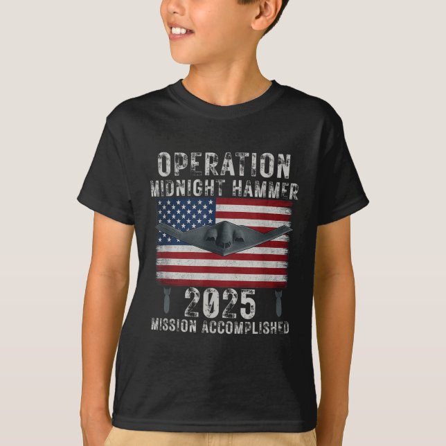 T-shirt Opération Usa Flag Midnight Hammer B-2 Stealth Bom (Devant)