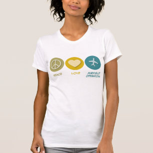 T-shirt Opérations d'aérodrome d'amour de paix