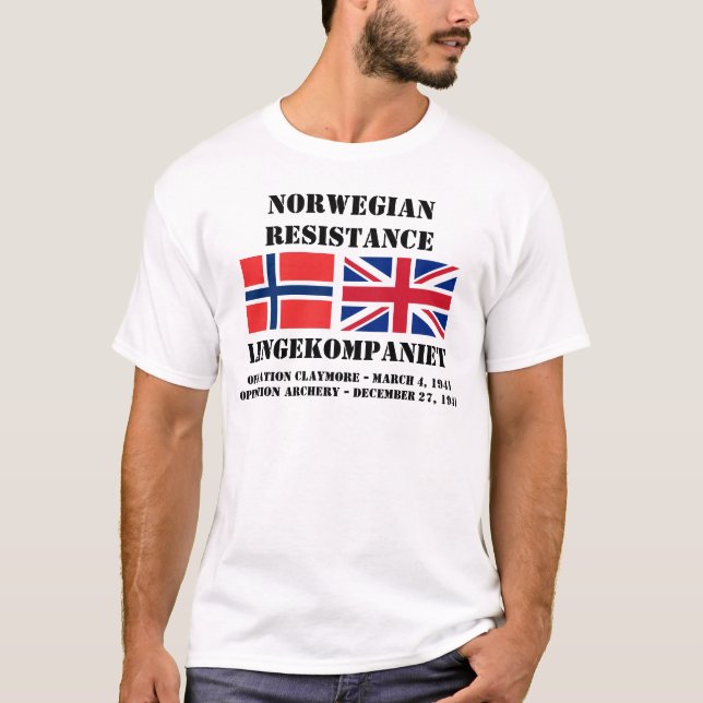 T-shirt Opérations de résistance britanniques norvégiennes (Devant)