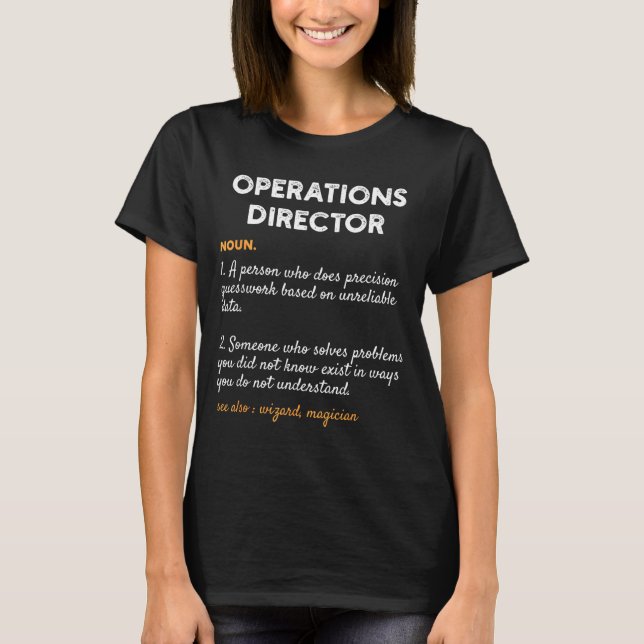T-shirt Operations Director Profession Funny Dictionary De (Devant)