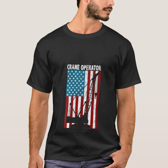 T-shirt Opératrice de grue féminine Crochet de levage Patr (Devant)