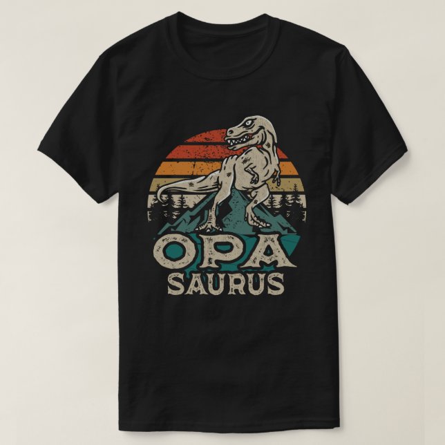 T-shirt Oposaurus Dinosaur Grandpa Saurus Fête des pères  (Design devant)