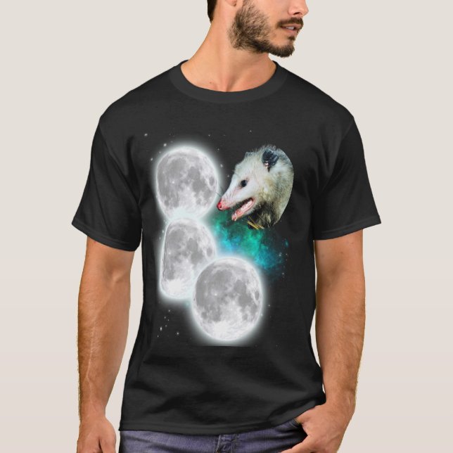 T-shirt Opossum à trois lunes - Possum à mème étrange (Devant)