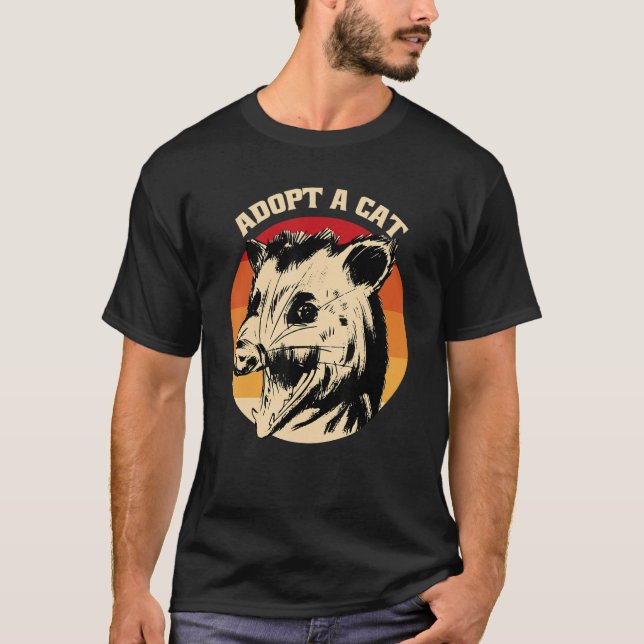 T-shirt Opossum Adopter Un Chat (Devant)