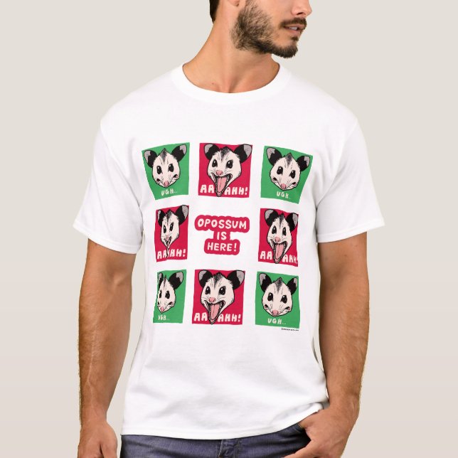 T-shirt Opossum "AHHH" and "UGH..." (Devant)