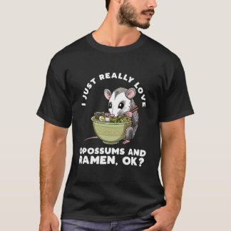 T-shirt Opossum Eating Ra Noodles Japanese Food Possum Rod