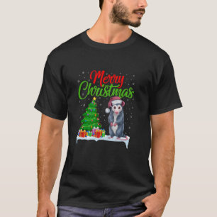 T-shirt Opossum Feux d'arbre de Noël Funky Noël Opossum L