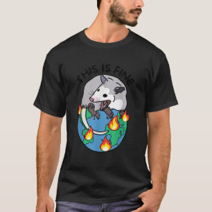 T-shirt Opossum Hurle Ceci Est Correct Mème Planète En Feu