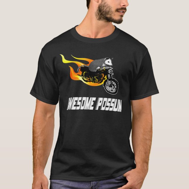 T-shirt Opossum impressionnant de cavalier de vélo (Devant)