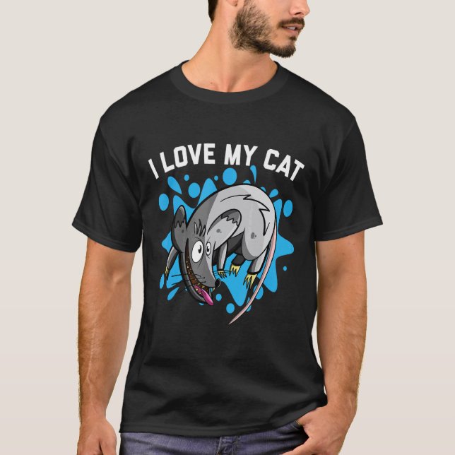 T-shirt Opossum J'aime Mon Chat Opossum (Devant)
