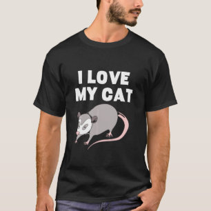 T-shirt Opossum J'Aime Mon Chat Possum