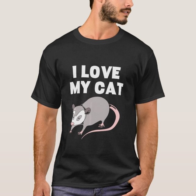 T-shirt Opossum J'Aime Mon Chat Possum (Devant)